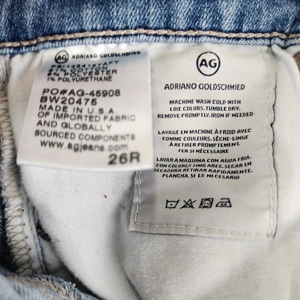 AG‎ Adriano Goldschmied The Prima Cigarette Leg Jeans 26R Blue Excellent BW20475 - Picture 4 of 8